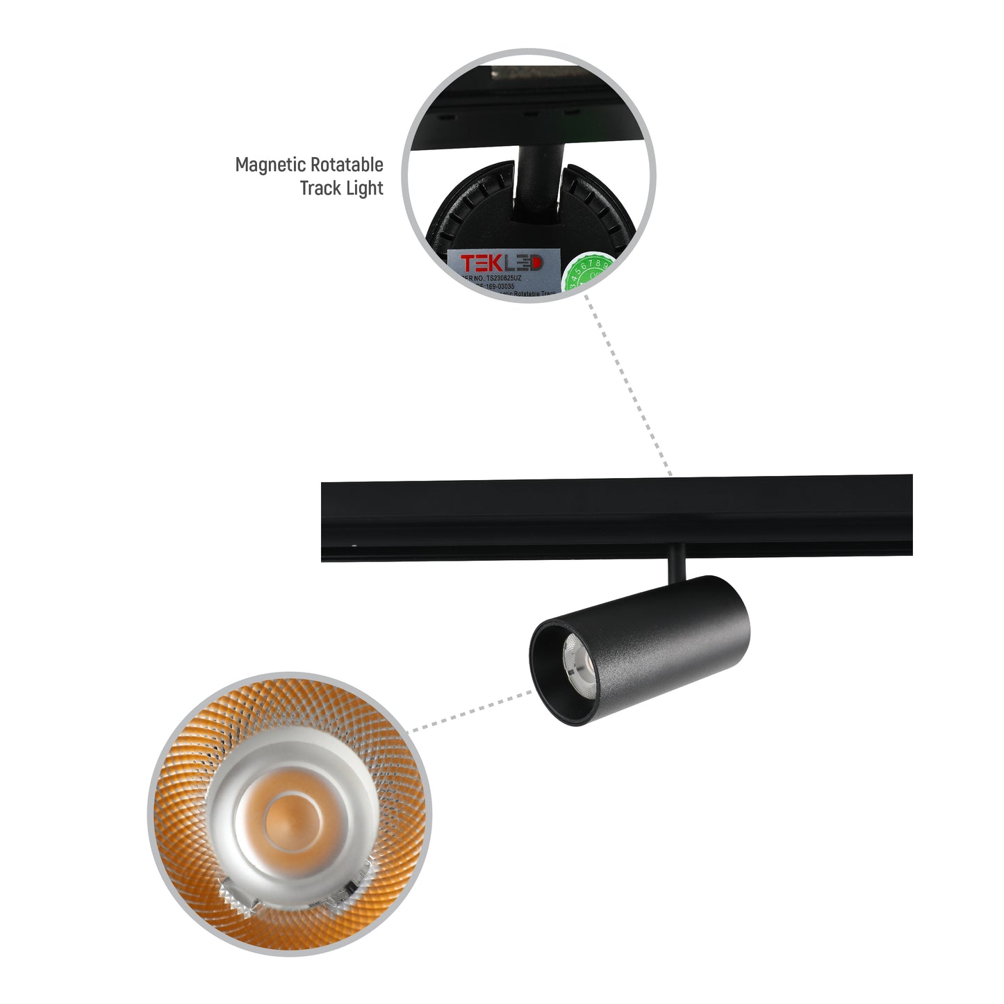 LED MAGNETIC ROLL-01 10W 48V 3000K BLACK TRACK(TEKLED)