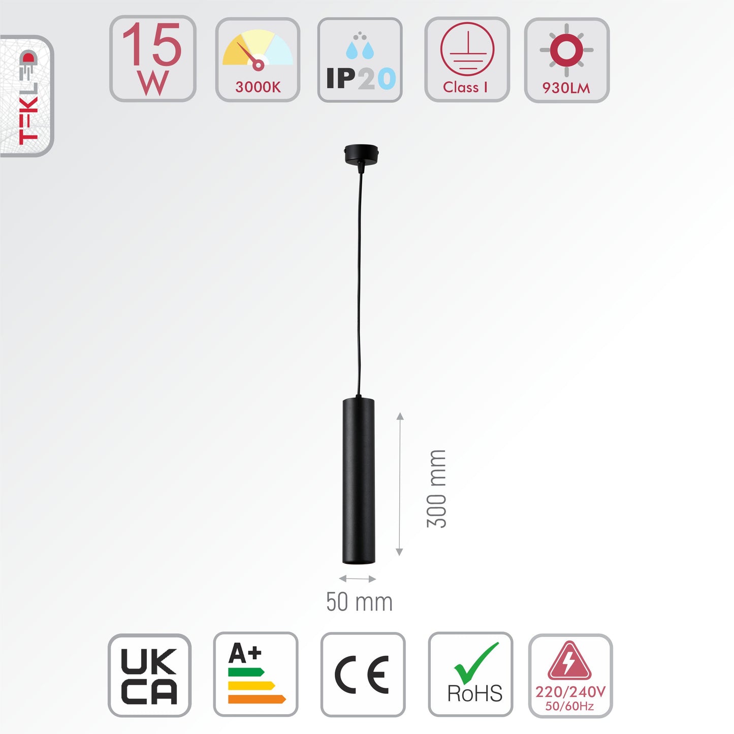 LED PODVES.LS-050 10W 3000K BLCK UK