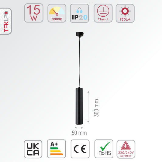 LED PODVES.LS-050 10W 3000K BLCK UK