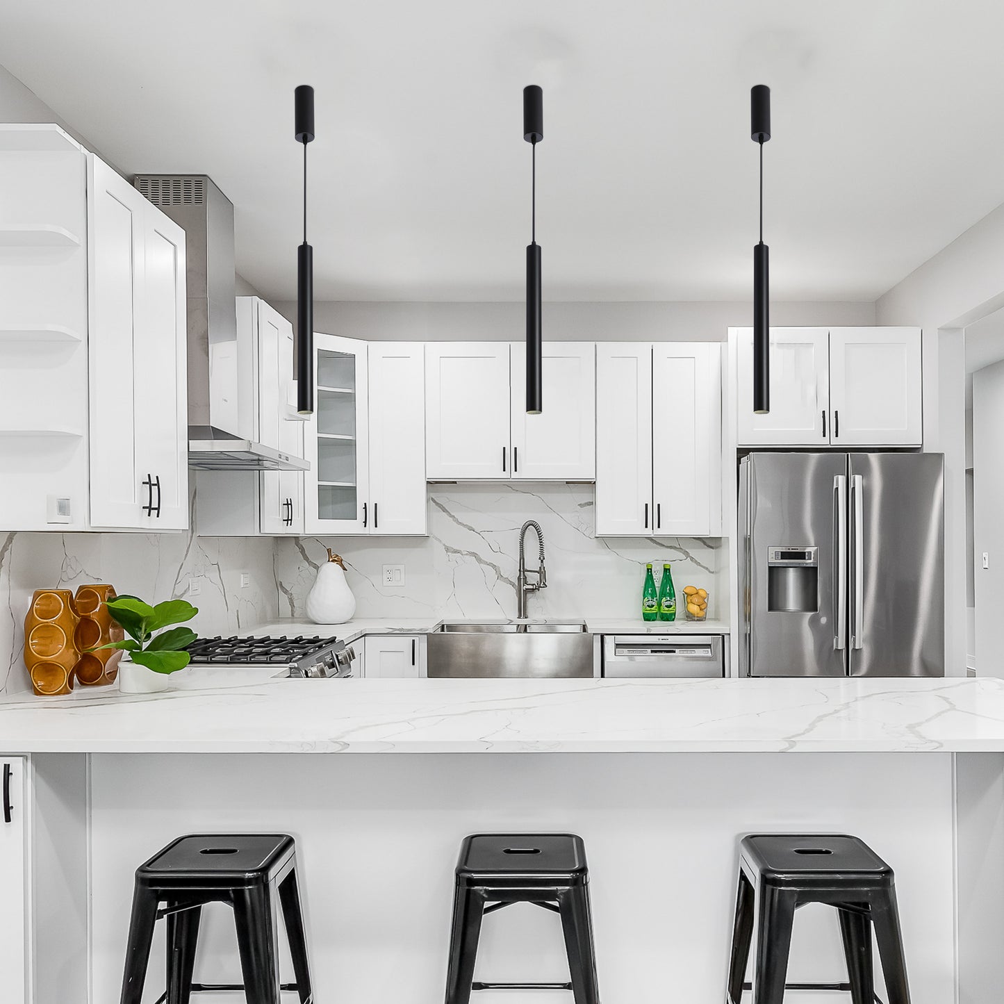 10W Pendant 4000K BLACK 40x450mm 100-265V(TEKL)