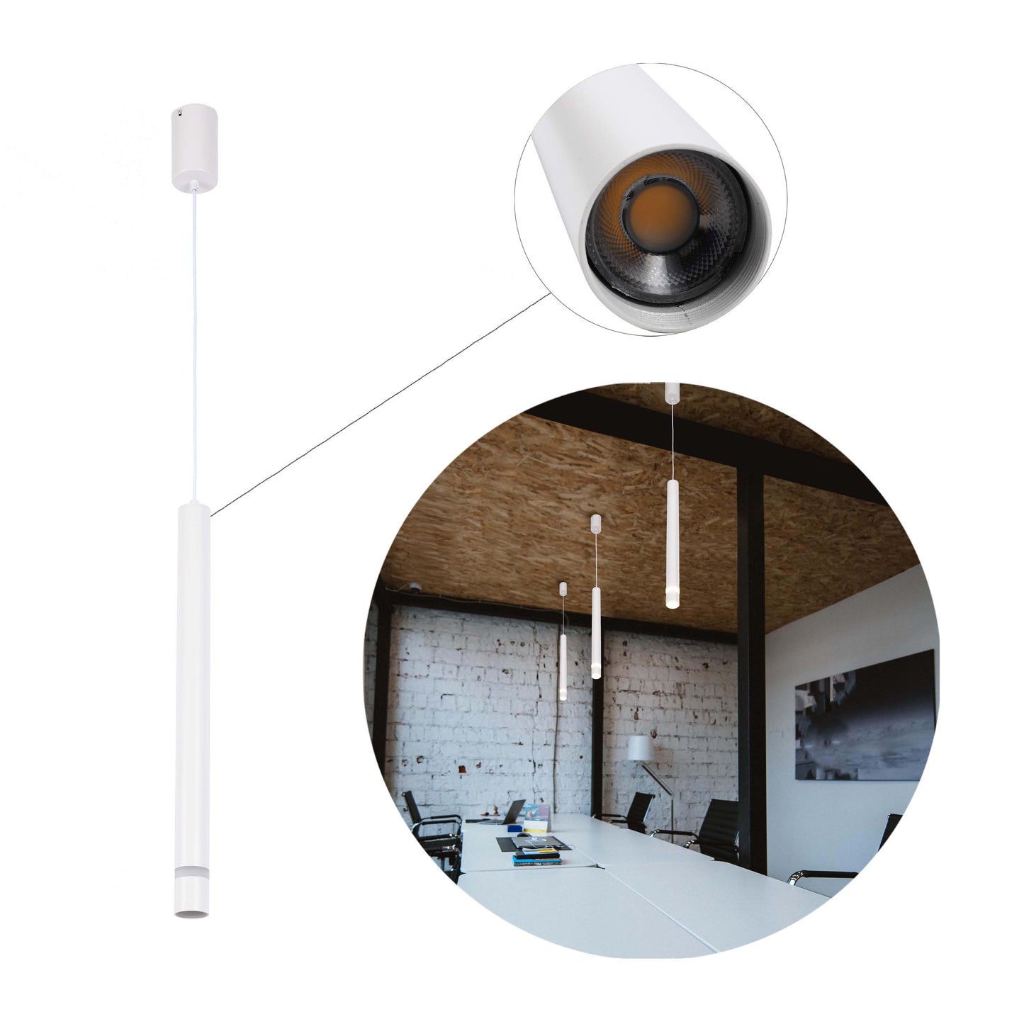LED PENDANT LAMP H1028W 7W 4000K WHITE(TEKLED)