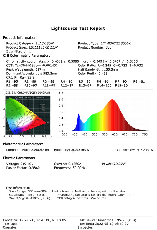 LED LS-003-100 30W 3000K BLACK (TEKLED)