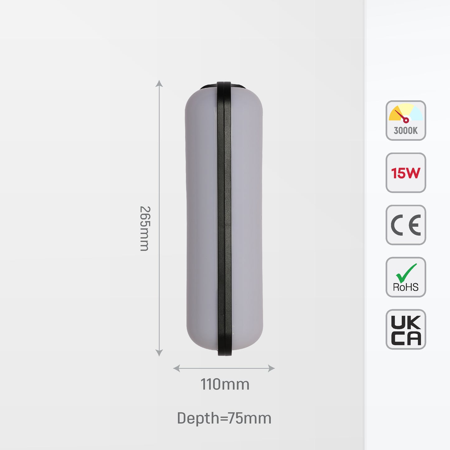 LED Plastic Black Modern Outdoor Wall Light