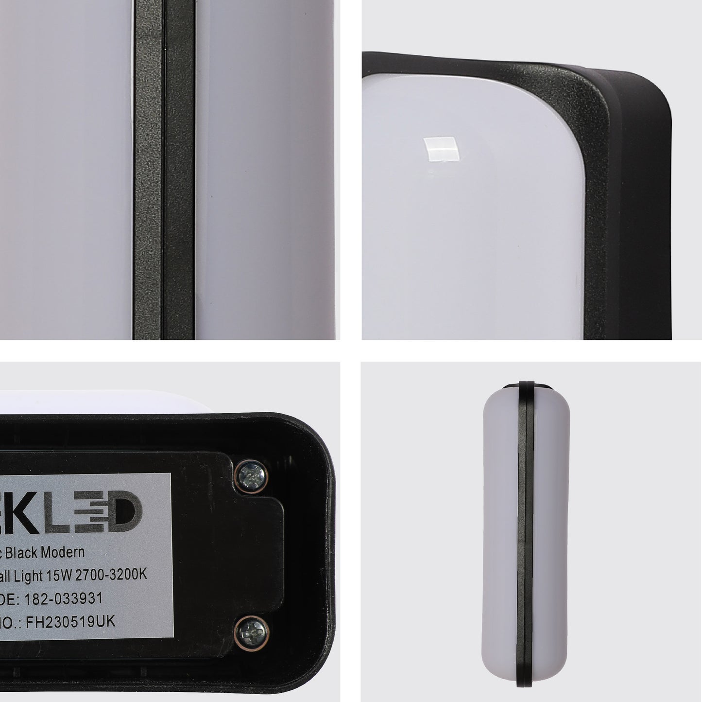 LED Plastic Black Modern Outdoor Wall Light