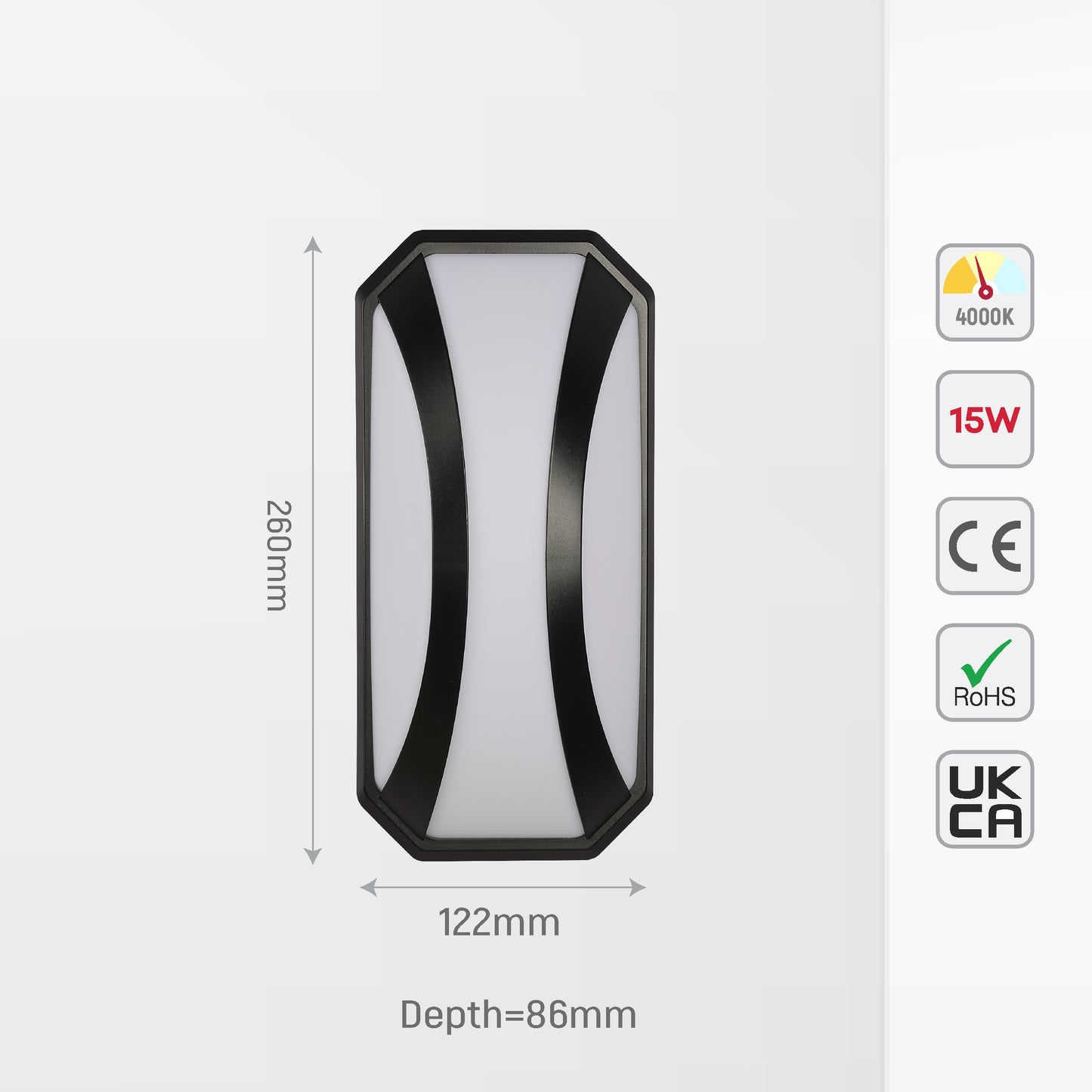 CURVED PLASTIC BLACK MODERN LED OUTDOOR