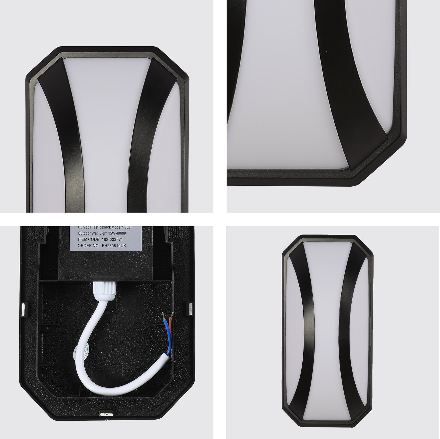 CURVED PLASTIC BLACK MODERN LED OUTDOOR