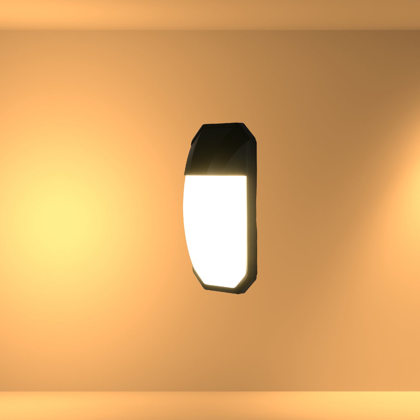 Black Plastic LED Outdoor Wall Light 15W