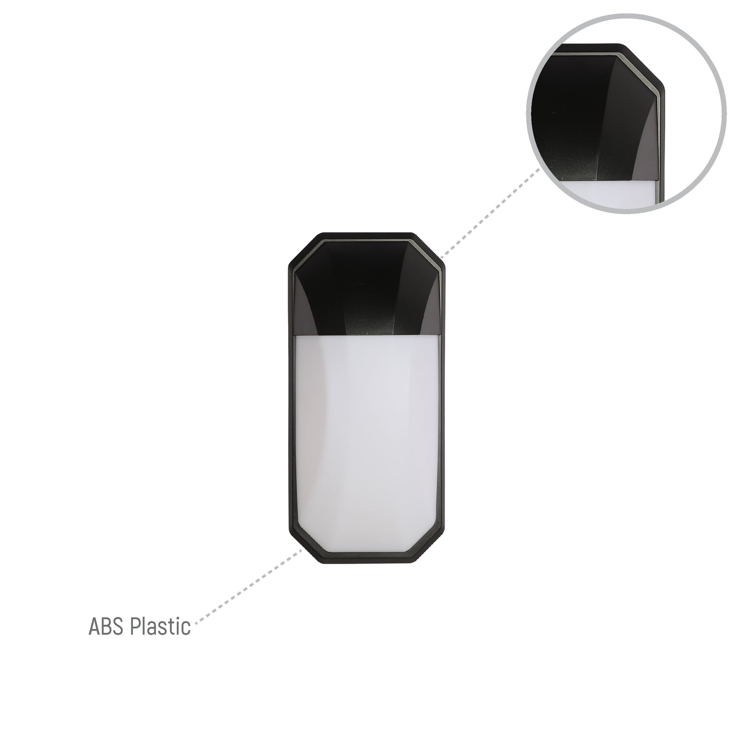 Black Plastic LED Outdoor Wall Light 15W