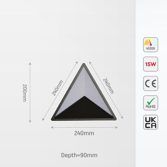 Pyramid Modern PlasticLED Outdoor Wall Light Cool White (TEKLED)