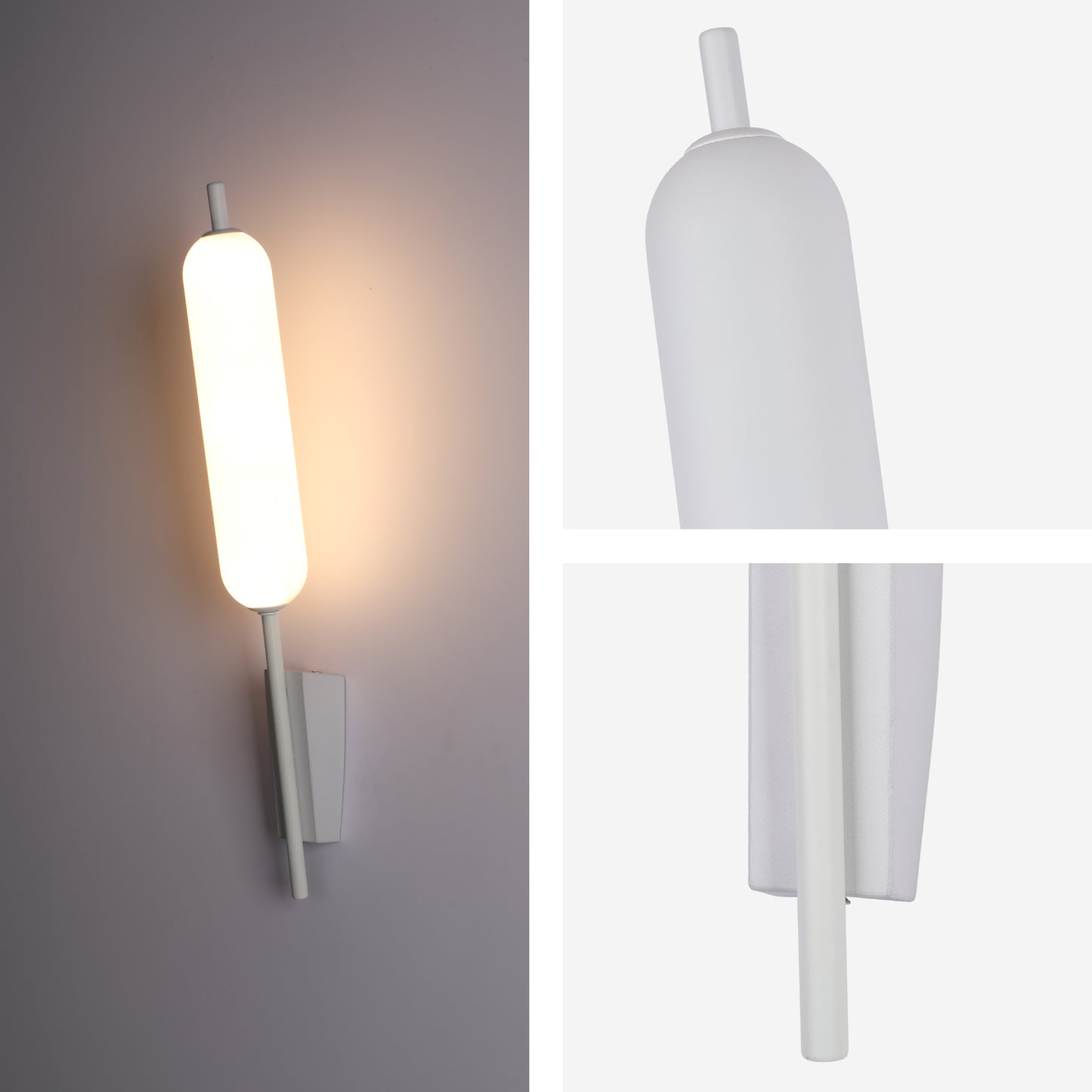 The Blazing Birch Typha Cattail Modern LED Wall Sconce Light White 3000K 12W(TEKLED)
