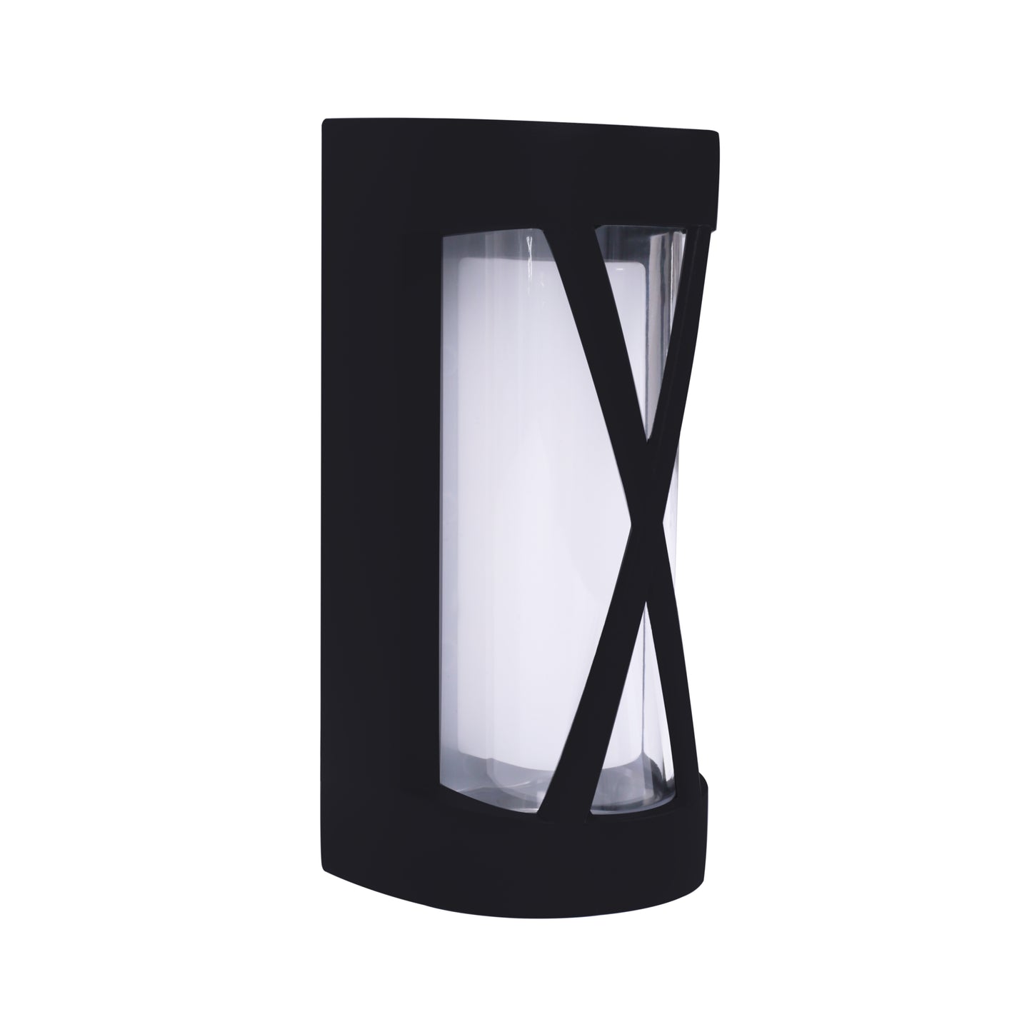 MODERN CROSS LED OUTDOOR WALL LIGHT BLACK 7W 3000K