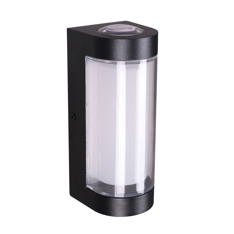MODERN LED CYLINDER UP DOWN OUTDOOR WALL LIGHT BLACK