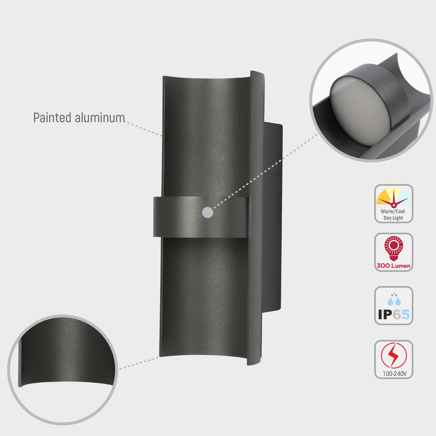 Splitted Bamboo Middle Node Up and DownLED Outdoor Wall Light 3000K/4000K/6500K 13W (TEKLED)