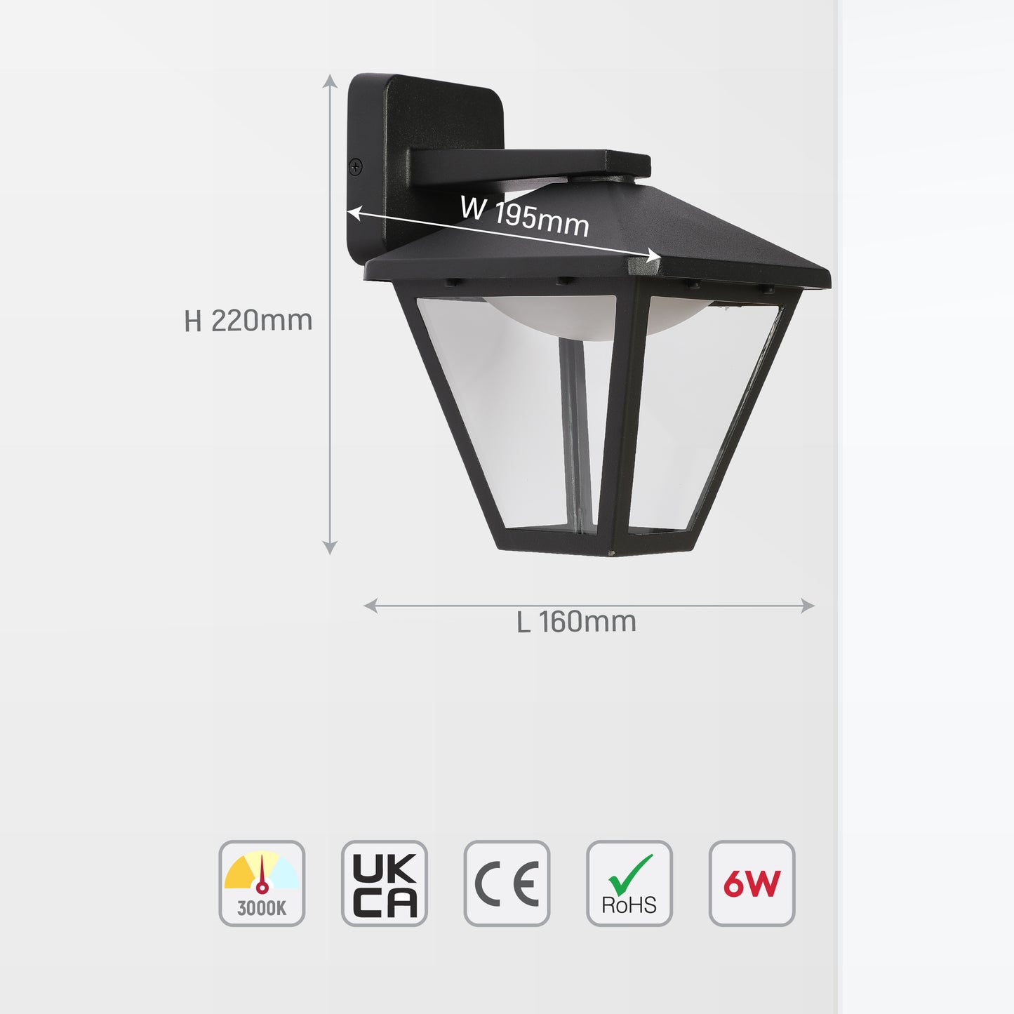 LED Outdoor Wall Light A0302 6W Black