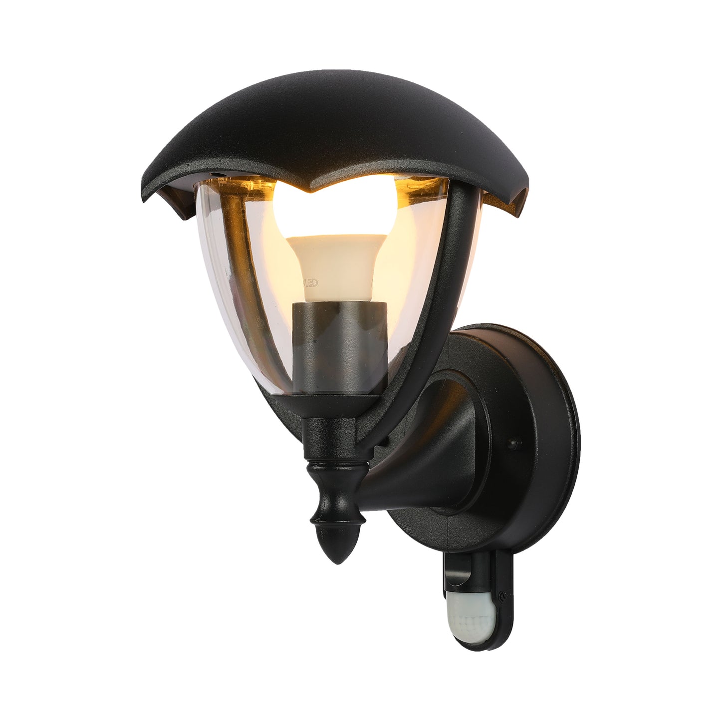 Outdoor Wall Light B0301 E27  Black With Motion Sensor