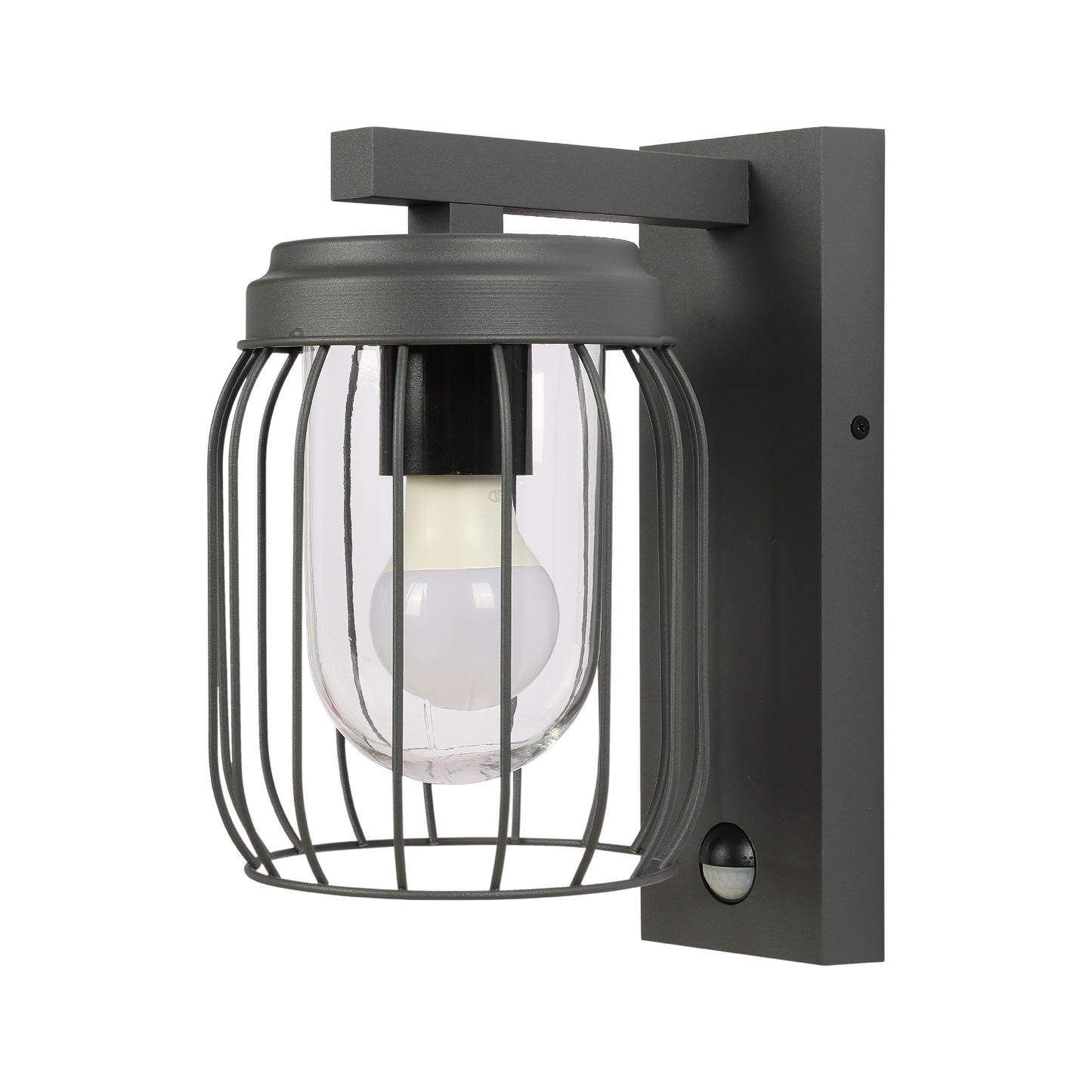 Outdoor Wall Light C0302 E27 Dark Grey With Motion Sensor