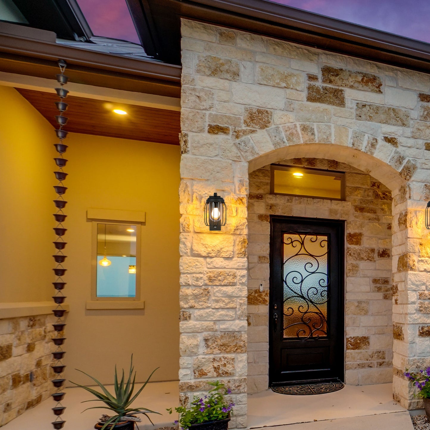 Outdoor Wall Light C0302 E27 Dark Grey With Motion Sensor