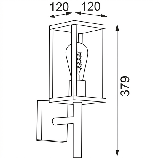 Black Outdoor Wall Light W2103 E27 (TEKLED)
