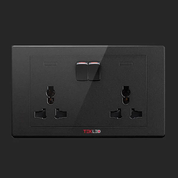 250V 2Gang 13A Switched Univer Socket with Indicator