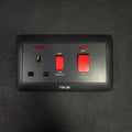 BLACK 45A Cooker Unit Control Switch Socket(TEKLED)