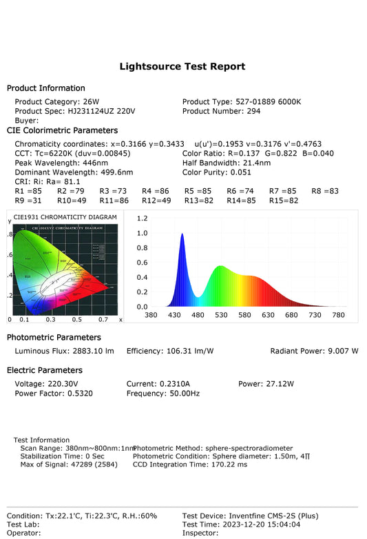 BULB LED T80 26W 165-265V 2700LM 6000K E27(TL)