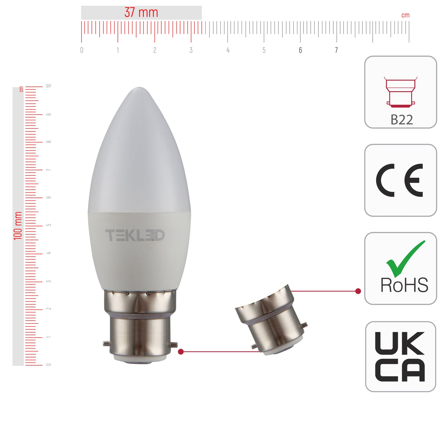 LED BULB C37 DIM B22 6W UK