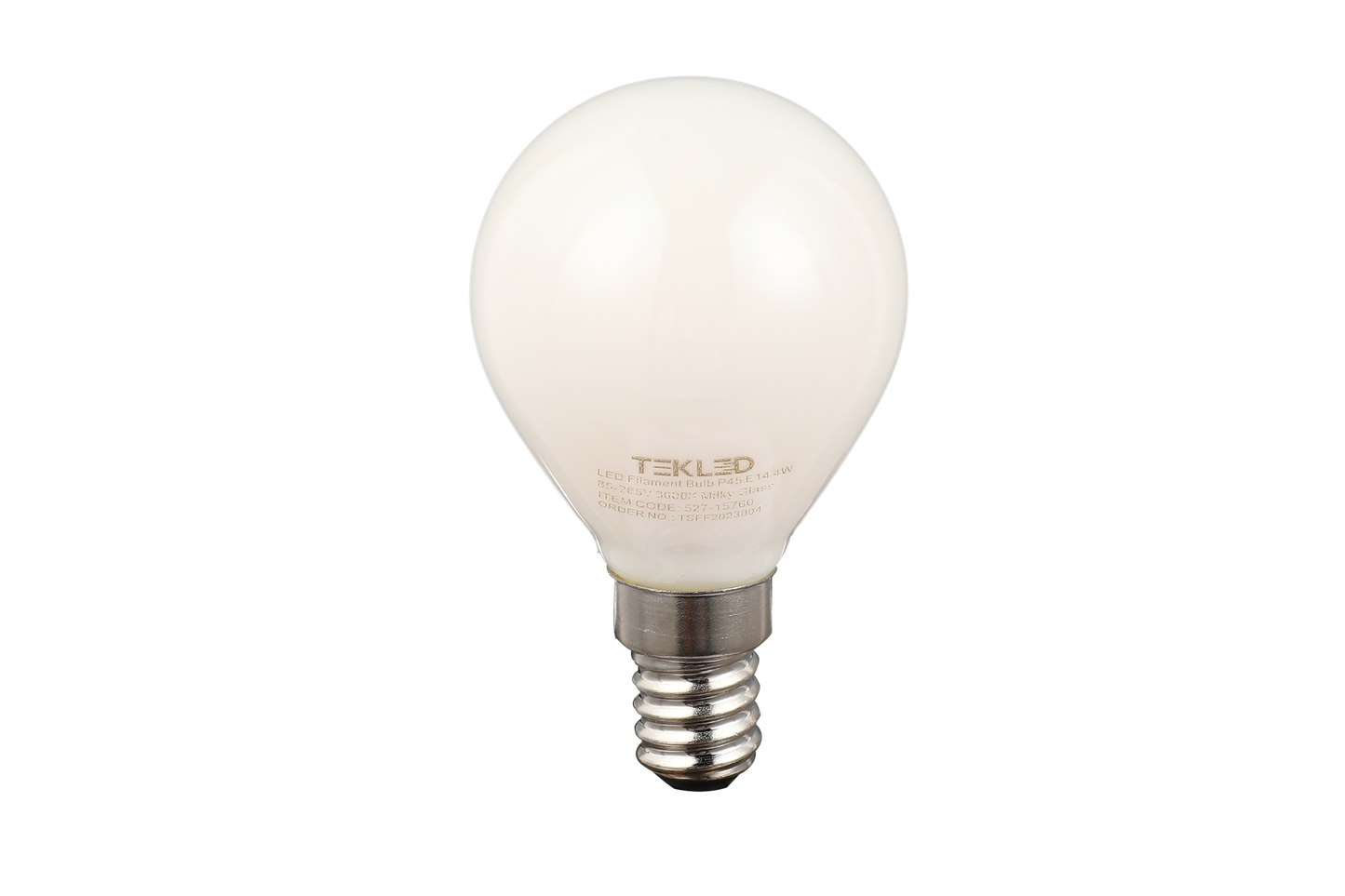 LED FILAMENT BULB P45 E14 4W 85-265V 3000K MILKY GLASS (TEKLED)