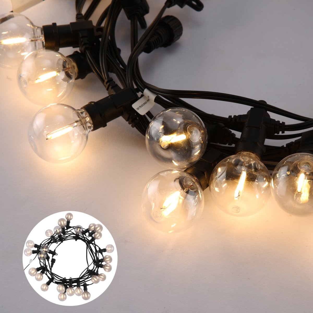Castor LED Bulb String Globe Golf Ball G40 E12 Weatherproof Festoon Light