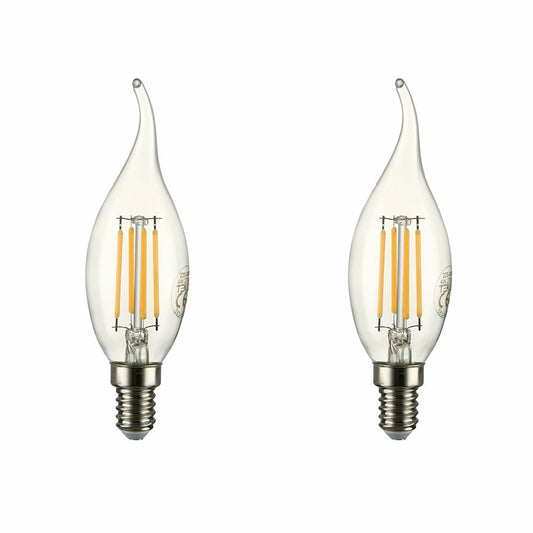 LED Dimmable Filament C35 Candle Bulb E14 Small Edison Screw 4W Warm White 2700K