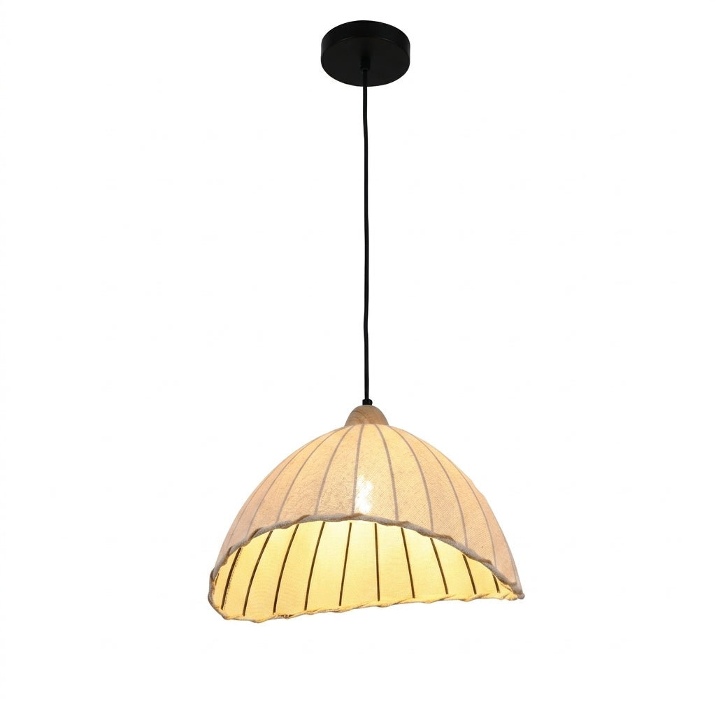 BLACK PENDANT LAMP LINEN SHADE D360 T0178B E27X1 (TEKLED)