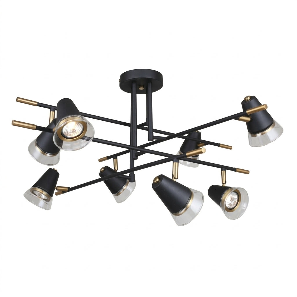 CEILING LAMP 68749 BLACK+BRASS GU10X3 (TEKLED)