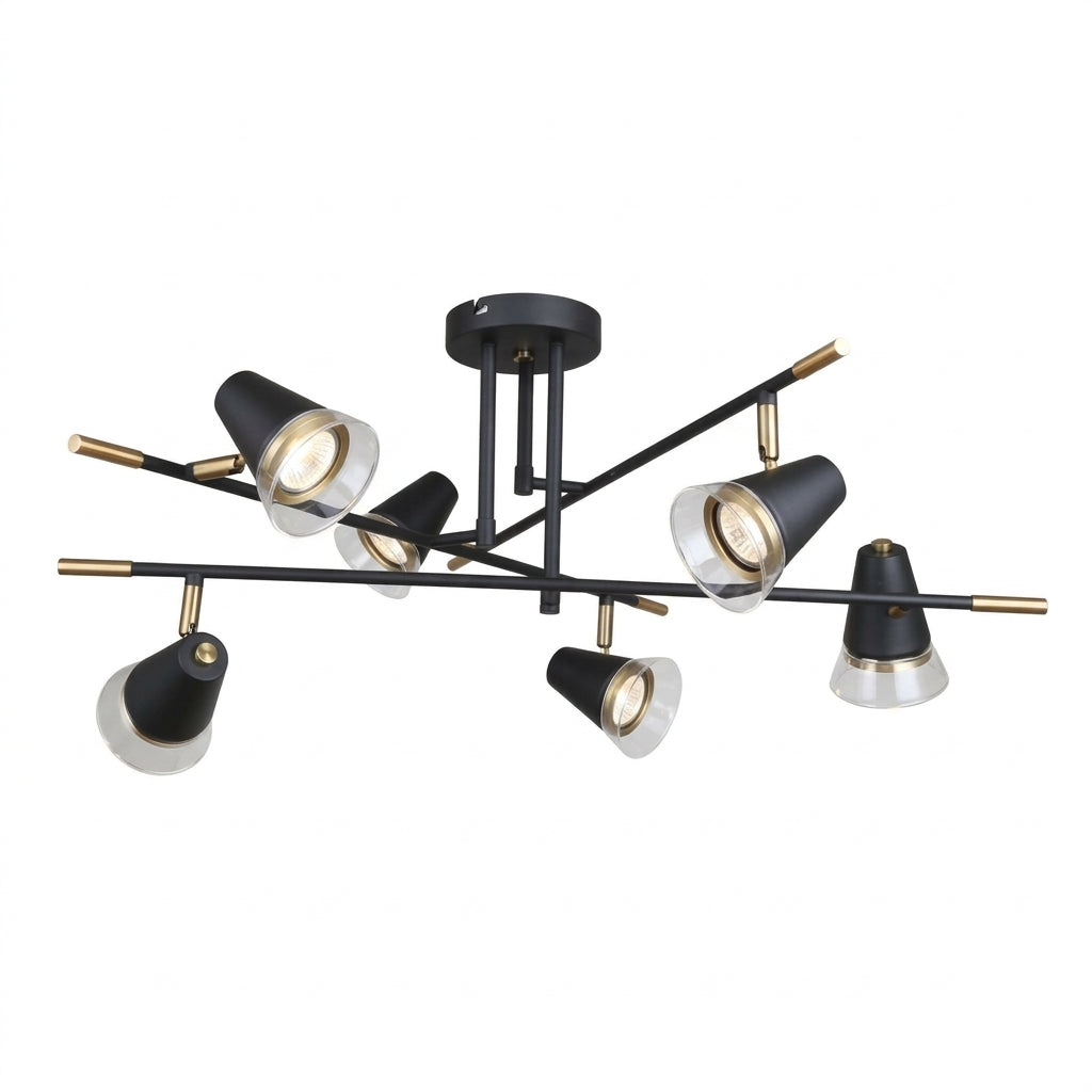 CEILING LAMP 68749 BLACK+BRASS GU10X3 (TEKLED)