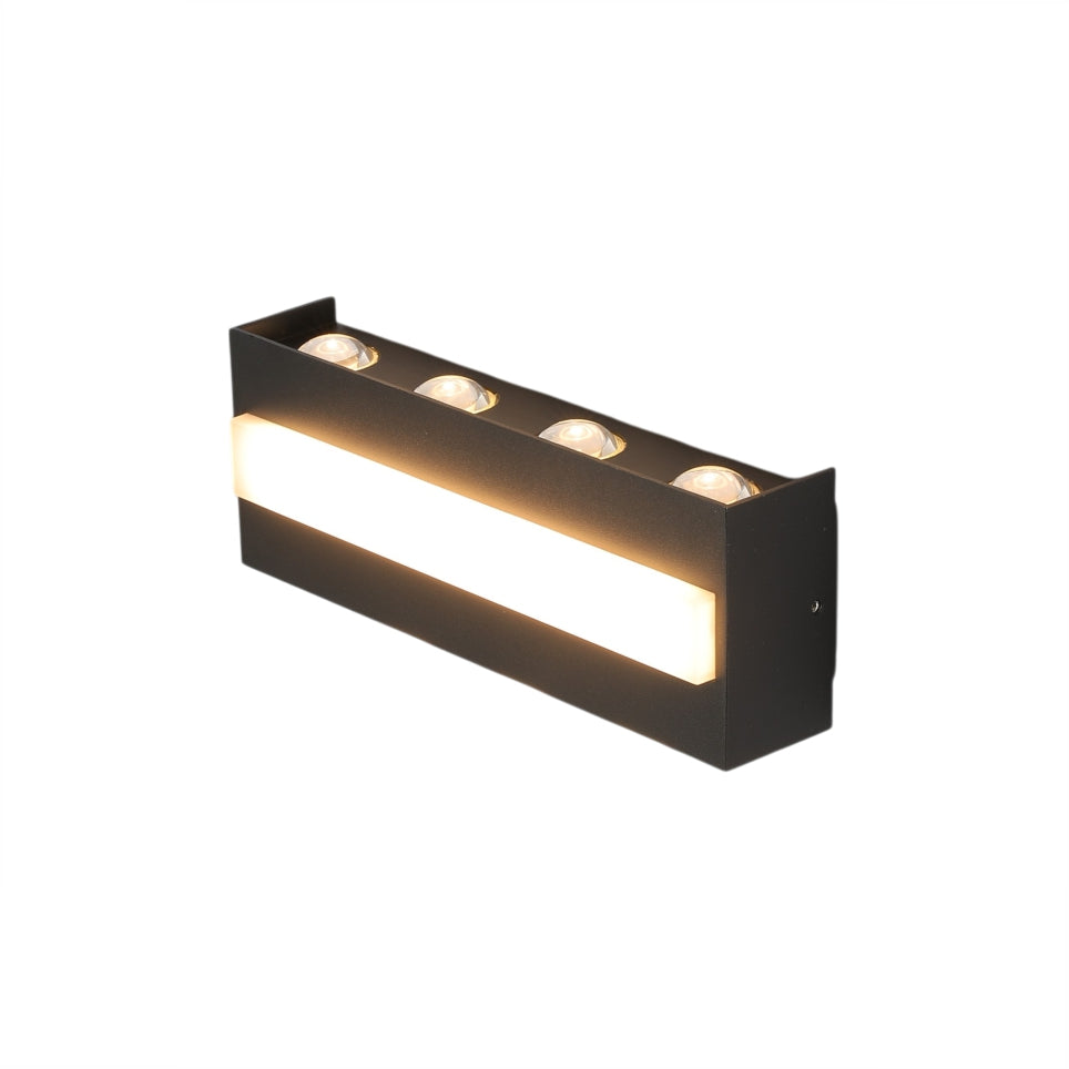 LED Outdoor Wall Light F813E-4 Black 8W+7W 3000K IP54 (TEKLED)