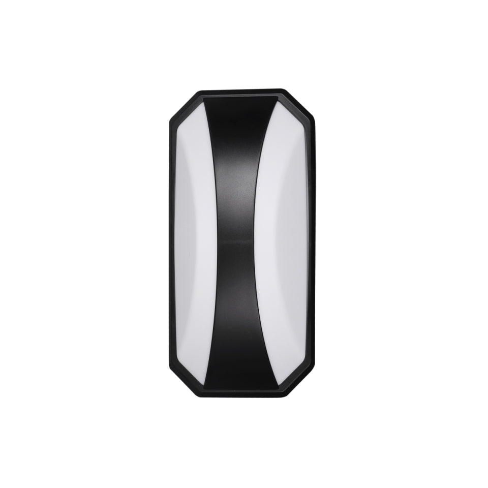 Curved Plastic Black ModernLED Outdoor Wall Light 24W Warm White (TEKLED)