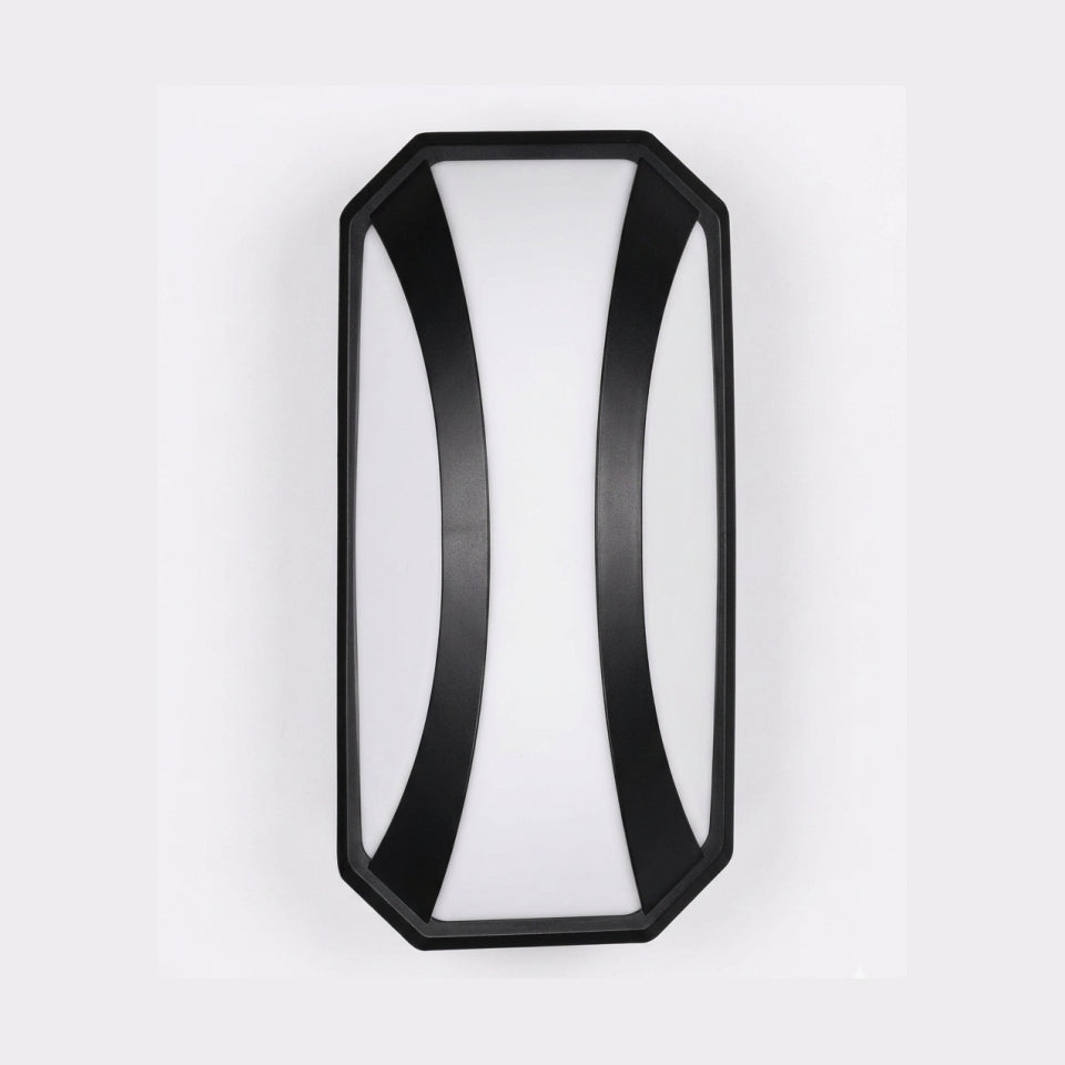 Curved Plastic Black ModernLED Outdoor Wall Light 24W Cool White (TEKLED)