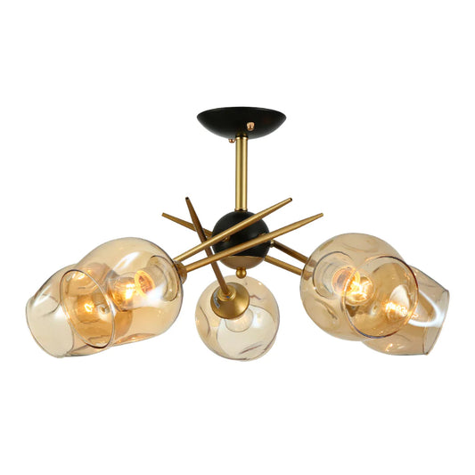 Amber Eclipse Semi-Flush Ceiling Light