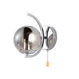 Globe Glass Gold Chrome Crescent Metal Modern Wall Light E27