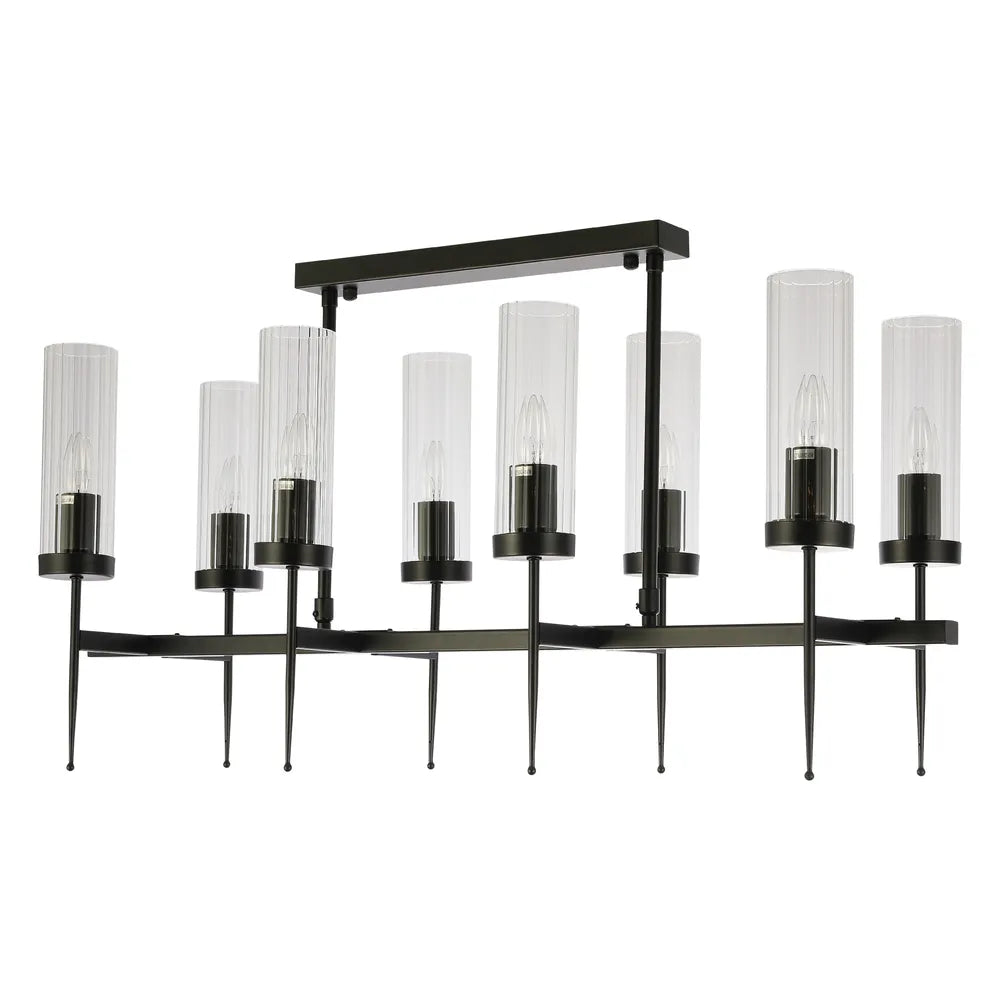 American Fluted Glass Chandelier Ceiling Light