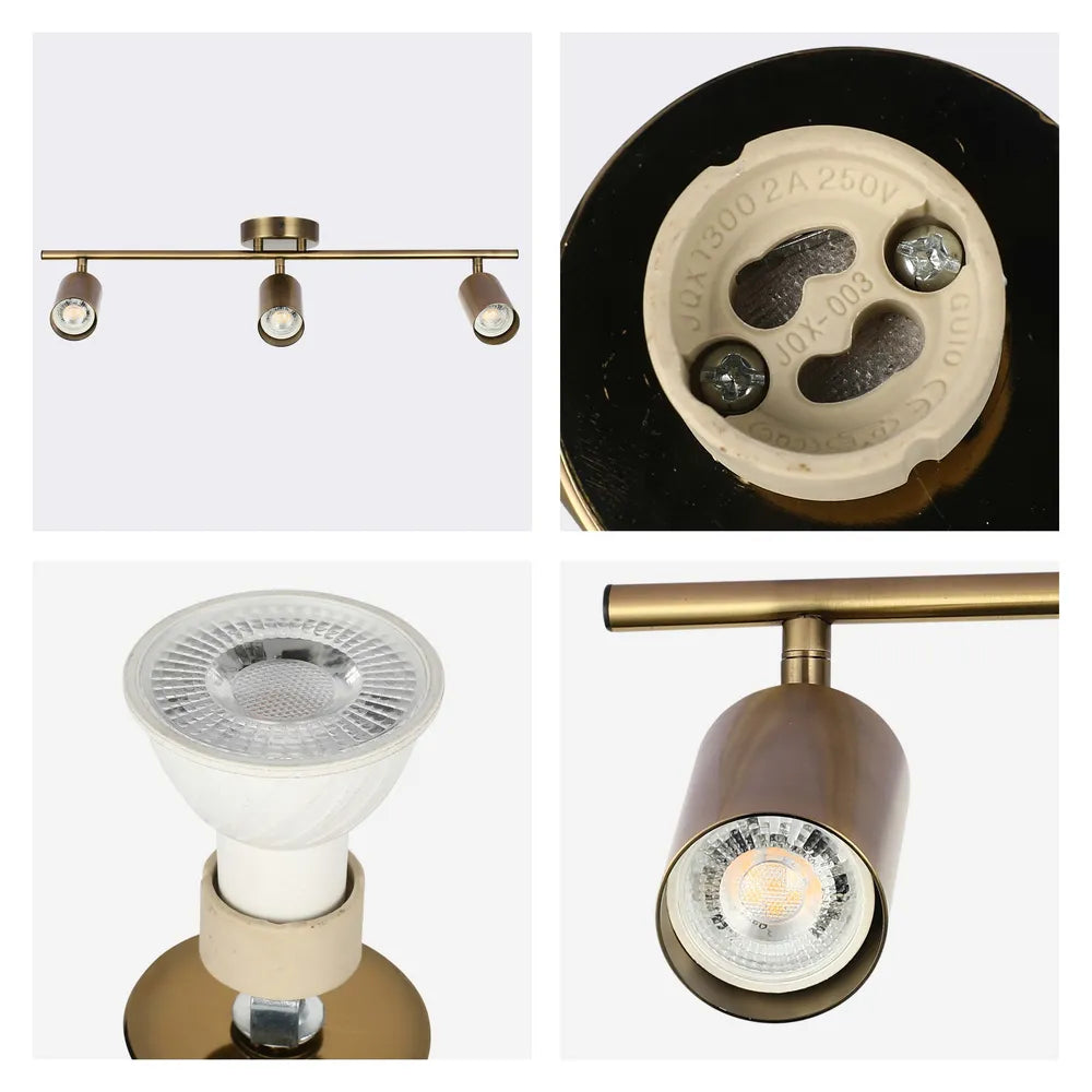 Details of the Antique Brass GU10 Spotlight Bar-172-030623