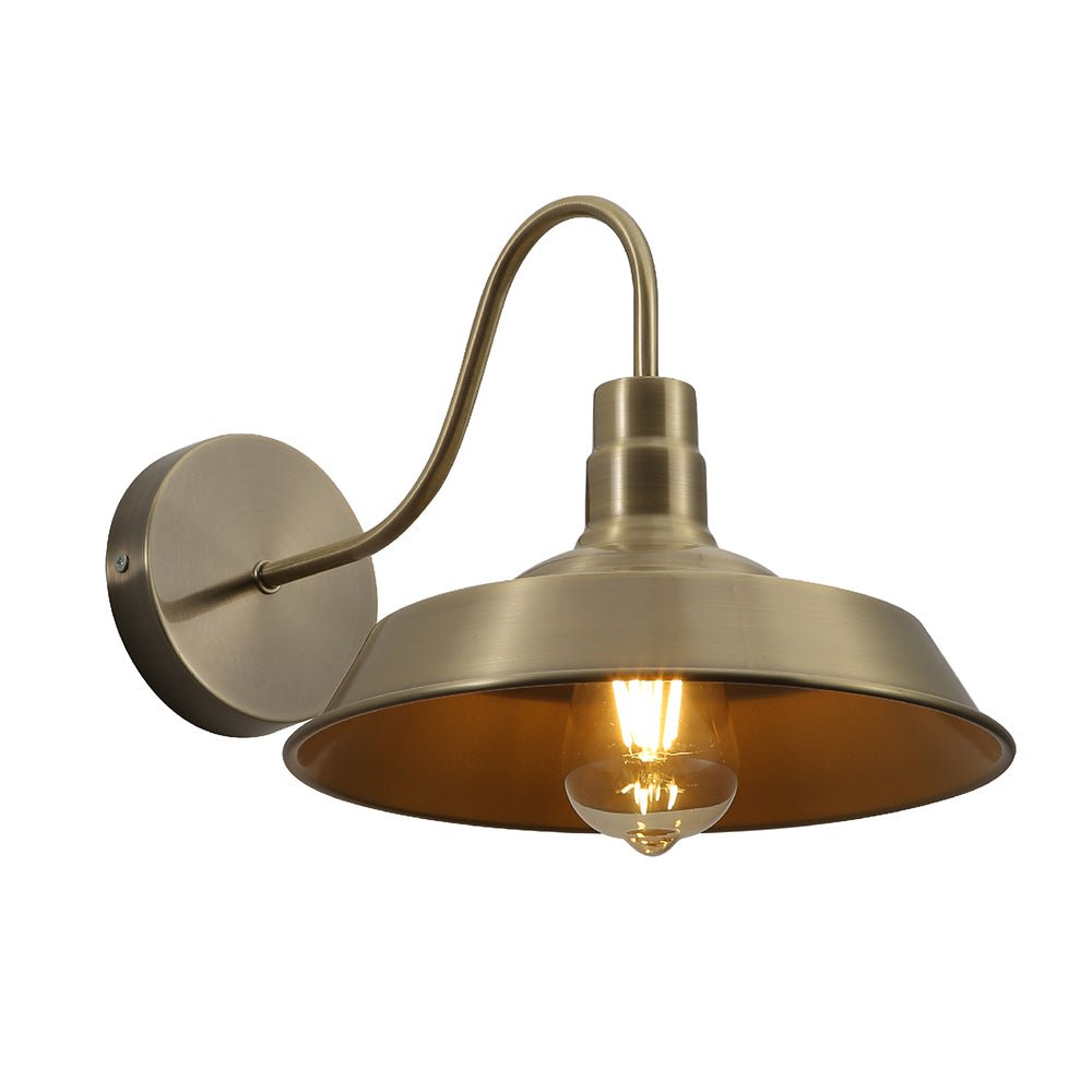Main image of Antique Brass Metal Step Wall Light with E27 Fitting