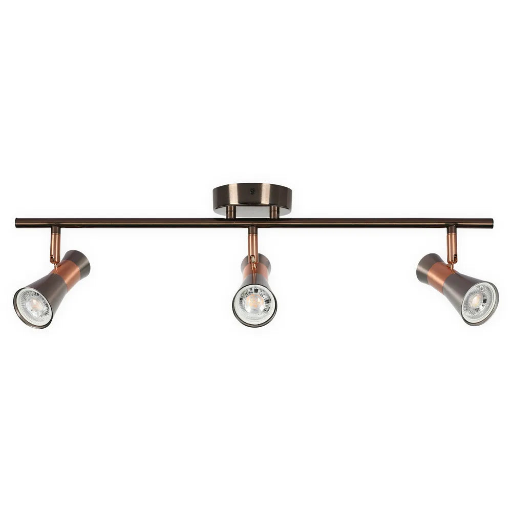 Spotlight TEKLED Antique Bronze & Copper Adjustable Track Spotlights-3 Lamp-172-03140