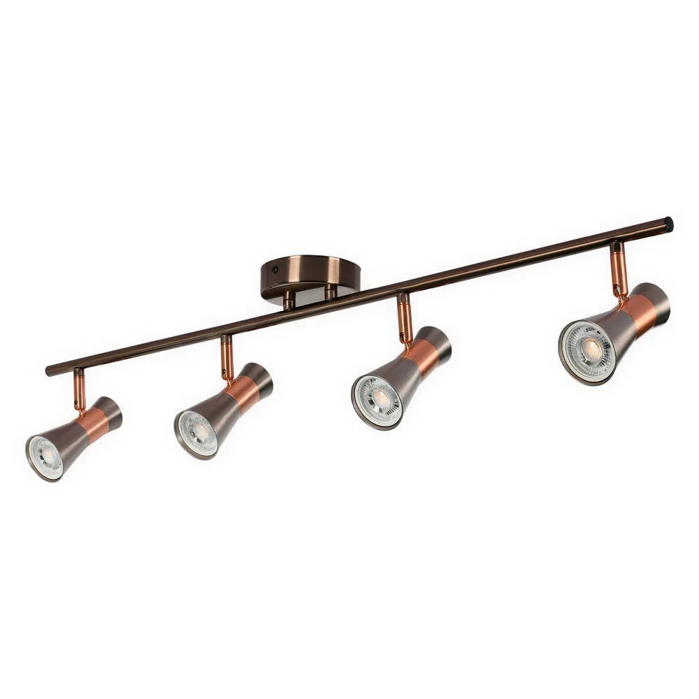 Spotlight TEKLED Antique Bronze & Copper Adjustable Track Spotlights-4 Lamp-172-03141