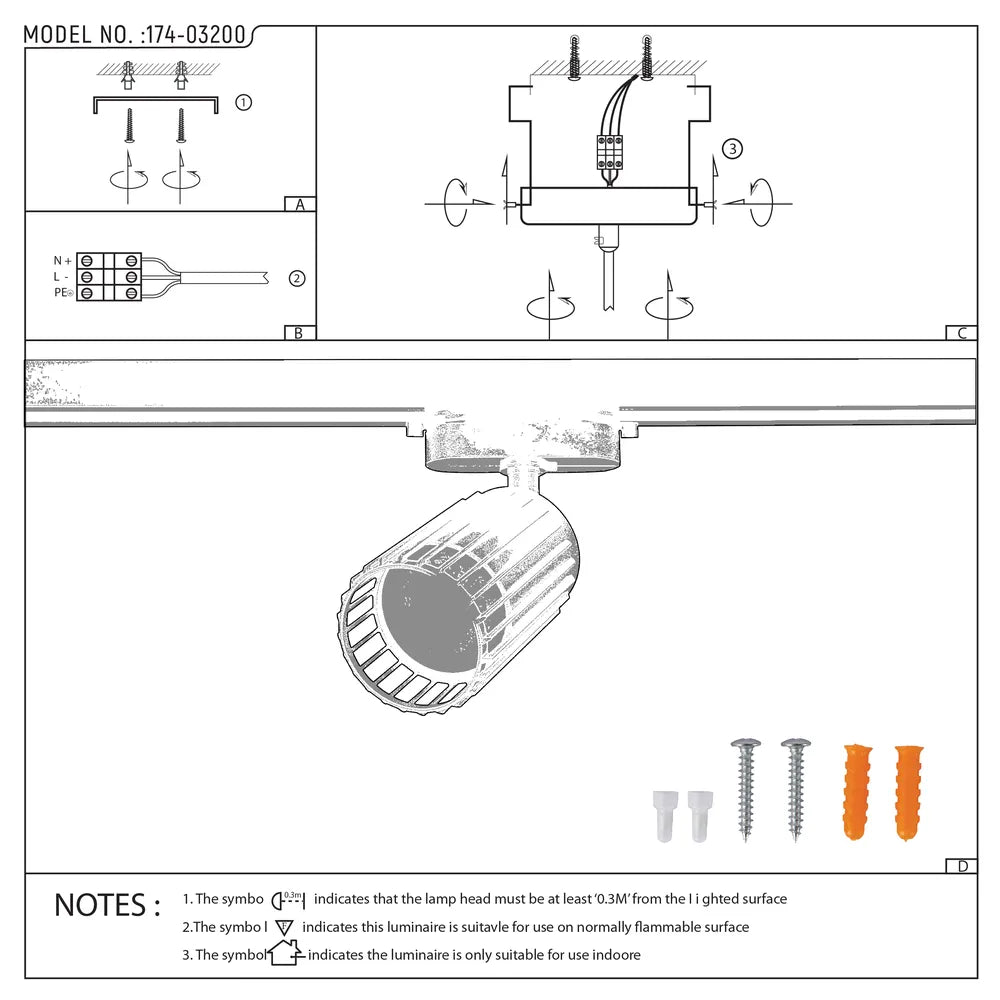 User manual for Aria Cage-Bar GU10 Tracklight-174-03200