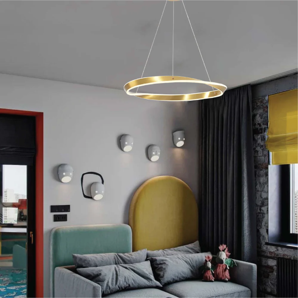 Living room kitchen bedroom use of Artistic Arc LED Pendant Light | Full Bent Ring Design | Contemporary Elegance Ceiling Light | TEKLED 159-17940