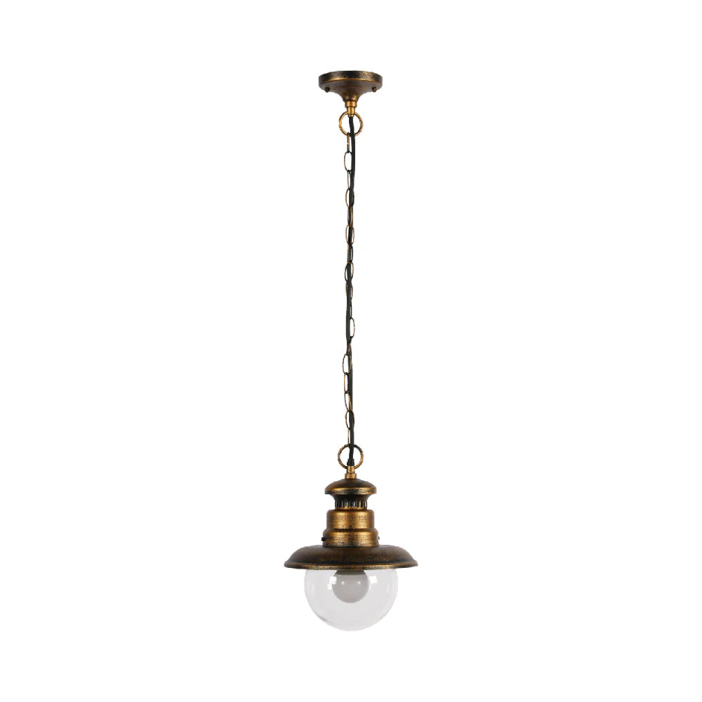 Artu Outdoor Pendant Lamp E27 Black With Golden