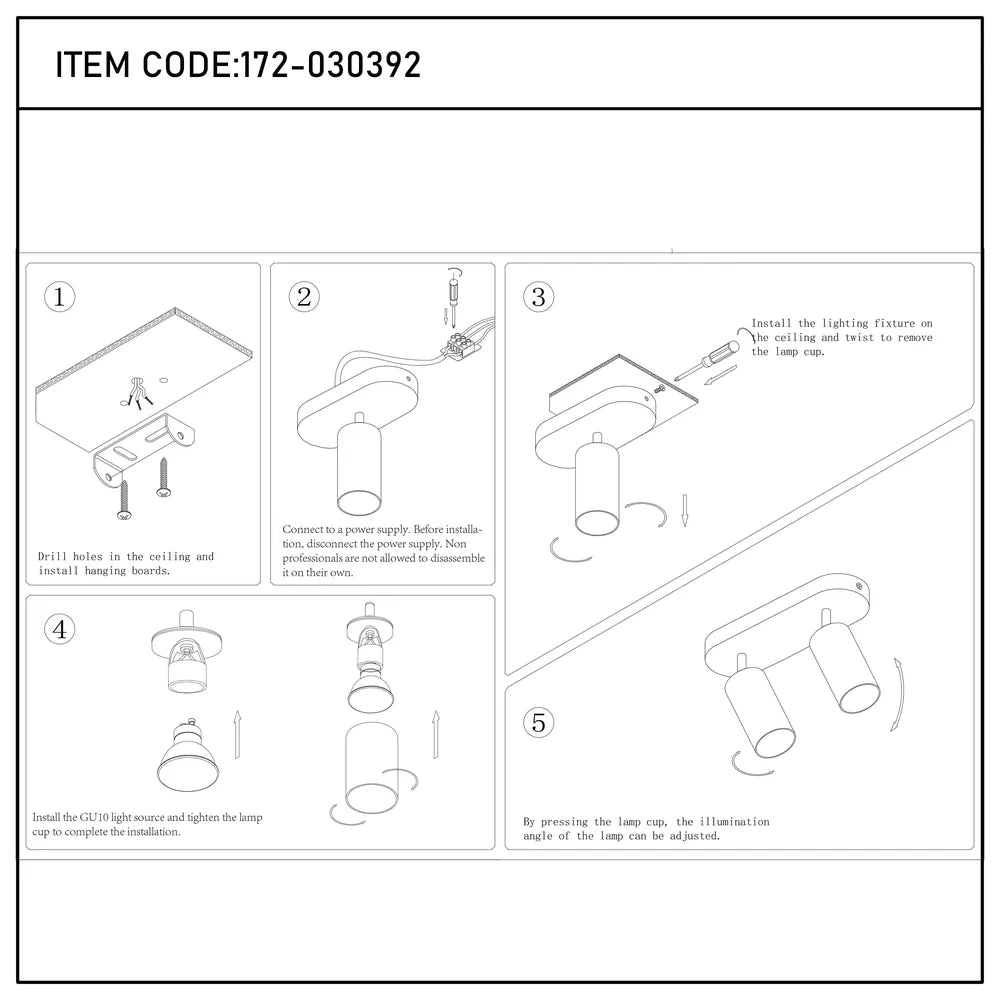 User manual for Astra Pearl Grey Cylinder GU10 Spotlight-172-030392