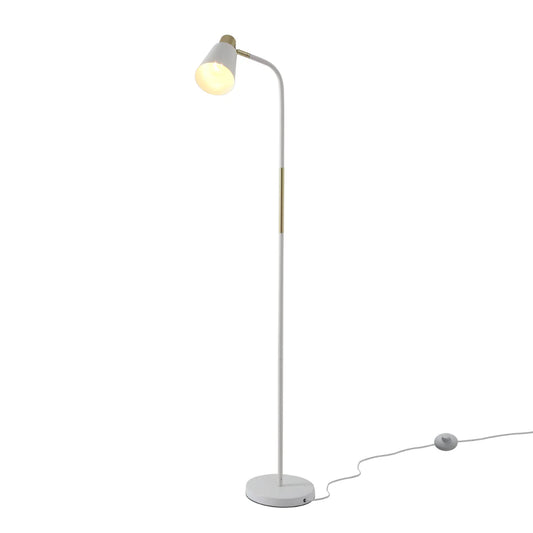 Bend Design Floor Lamp with Gold Accents - E27