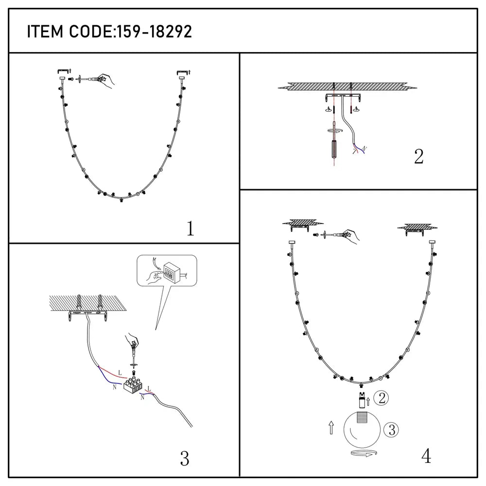 User manual for Black Chandelier 68126-C Colorful Glass 22xG9(TEKLED)-159-18292-159-18292