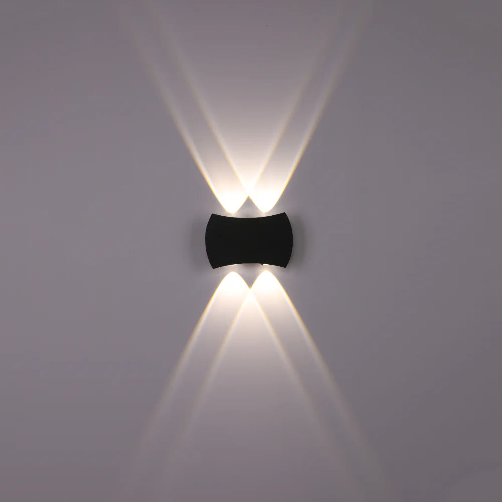 Black Up Down Outdoor Modern LED Wall Light 4000K