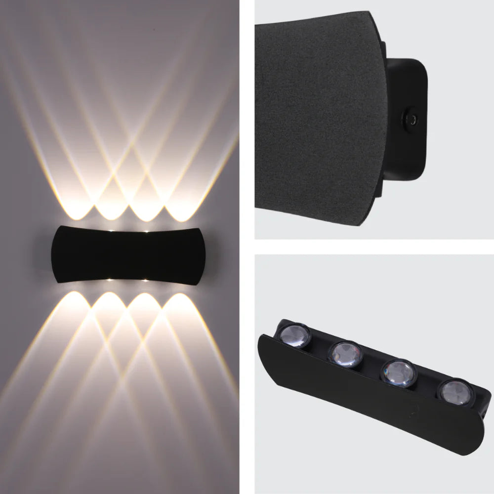 Black Up Down Outdoor Modern LED Wall Light 4000K